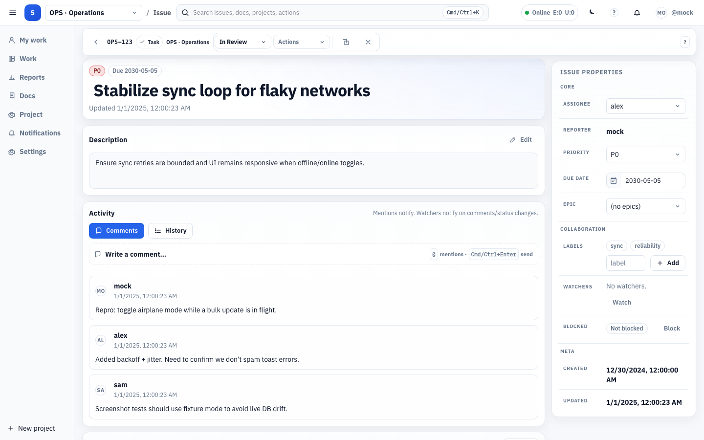 Issue detail screenshot